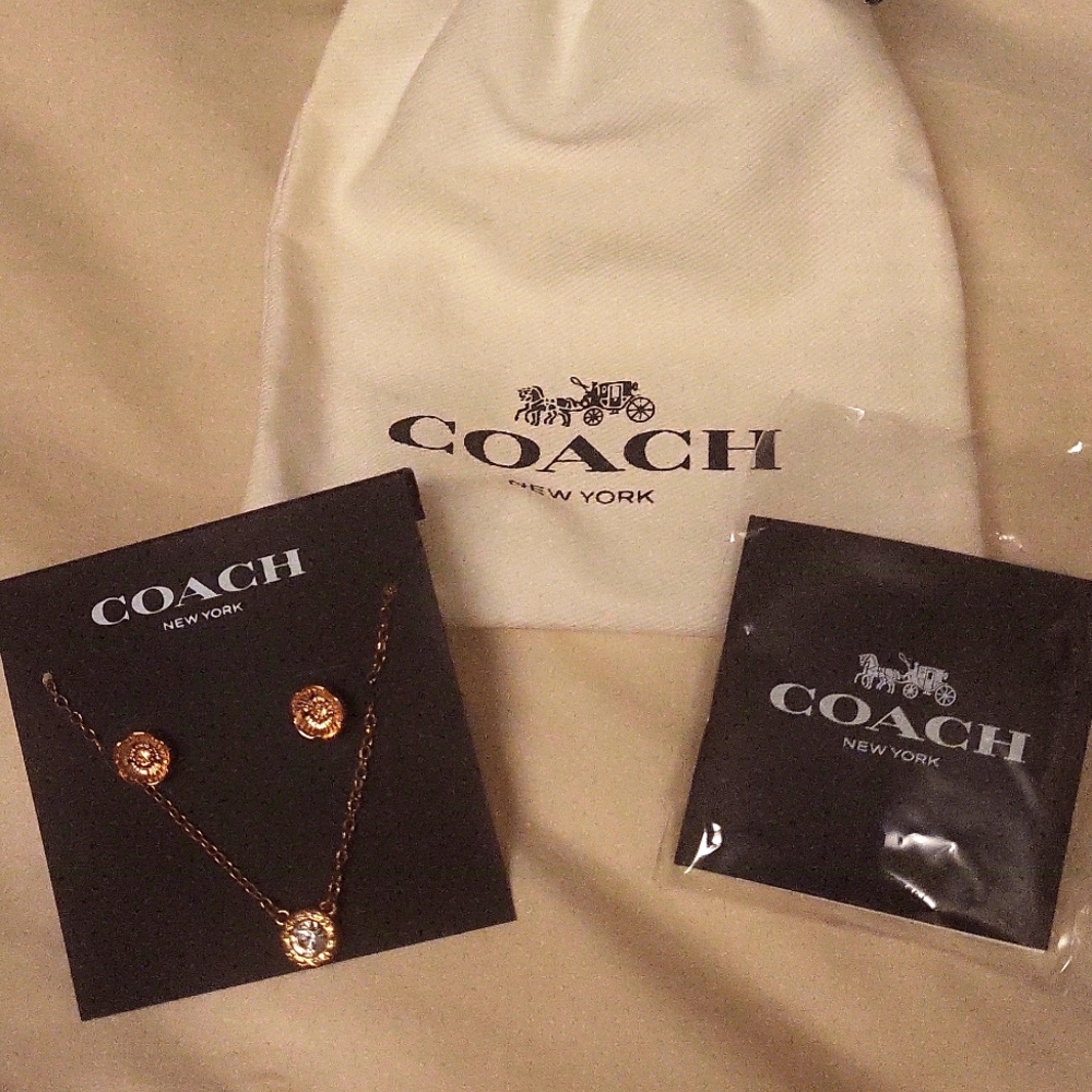 NWT Coach Earrings and Necklace